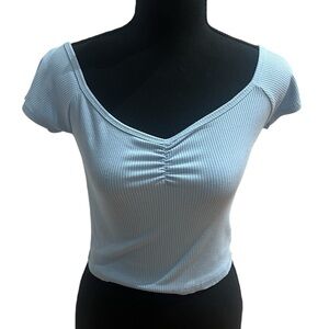 American Eagle Blue Cropped Tee